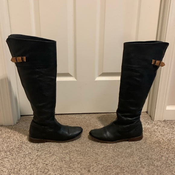 Frye black leather Paige knee high fall boho boots sz 7 - Picture 3 of 9